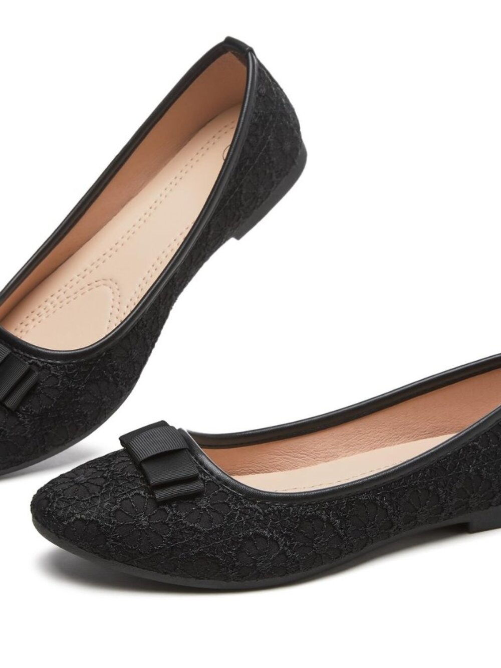 Black Flats Womens Dress Shoes Comfortable Slip On Ballet Flat